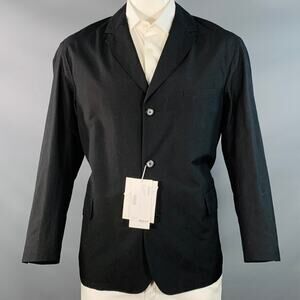 VISVIM Size L Yardbird Black Wool Linen Notch Lapel Sport Coat